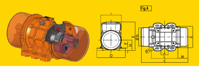 มอเตอร์สั่น 3000 rpm Three Phase 380 V. 2 Pole OLI รุ่น MVE/3-size1