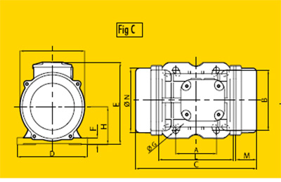 มอเตอร์สั่น 3000 rpm Three Phase 380 V. 2 Pole OLI รุ่น MVE/3-size2C