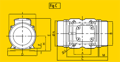 มอเตอร์สั่น 1000 rpm Three Phase 380 V. 6 Pole OLI รุ่น MVE/1-sizeC