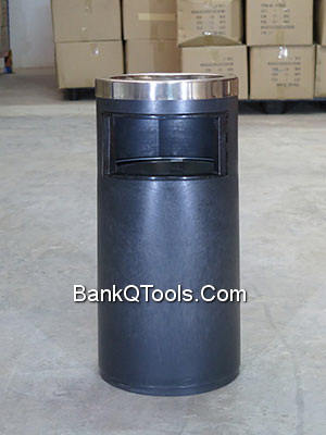 ถังขยะพร้อมที่เขี่ยบุหรี่ ทรงกลม ขนาด 8 ลิตร C-6001-2