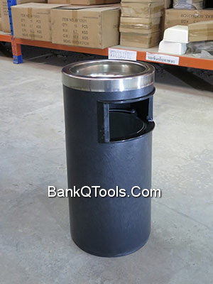 ถังขยะพร้อมที่เขี่ยบุหรี่ ทรงกลม ขนาด 8 ลิตร C-6001-3