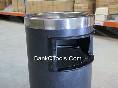 ถังขยะพร้อมที่เขี่ยบุหรี่ ทรงกลม ขนาด 8 ลิตร C-6001-4