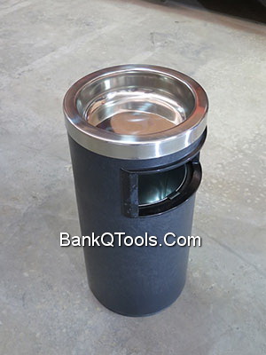 ถังขยะพร้อมที่เขี่ยบุหรี่ ทรงกลม ขนาด 8 ลิตร C-6001-5