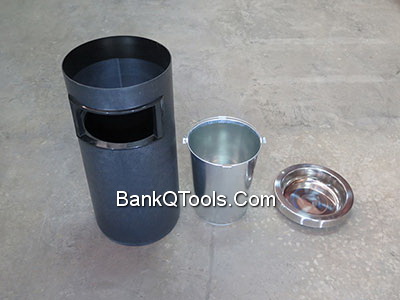 ถังขยะพร้อมที่เขี่ยบุหรี่ ทรงกลม ขนาด 8 ลิตร C-6001-7