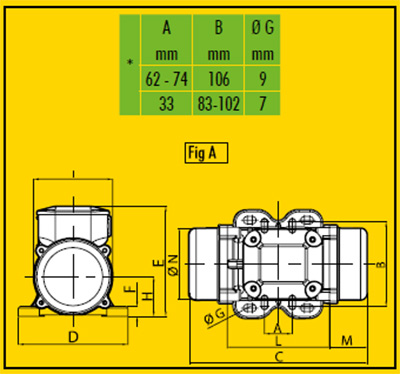 มอเตอร์สั่น 3000 rpm Single Phase 220 V. OLI รุ่น MVE/3M (Made in ITALY)-sizeA