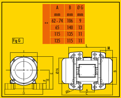มอเตอร์สั่น 3000 rpm Single Phase 220 V. OLI รุ่น MVE/3M (Made in ITALY)-sizeG